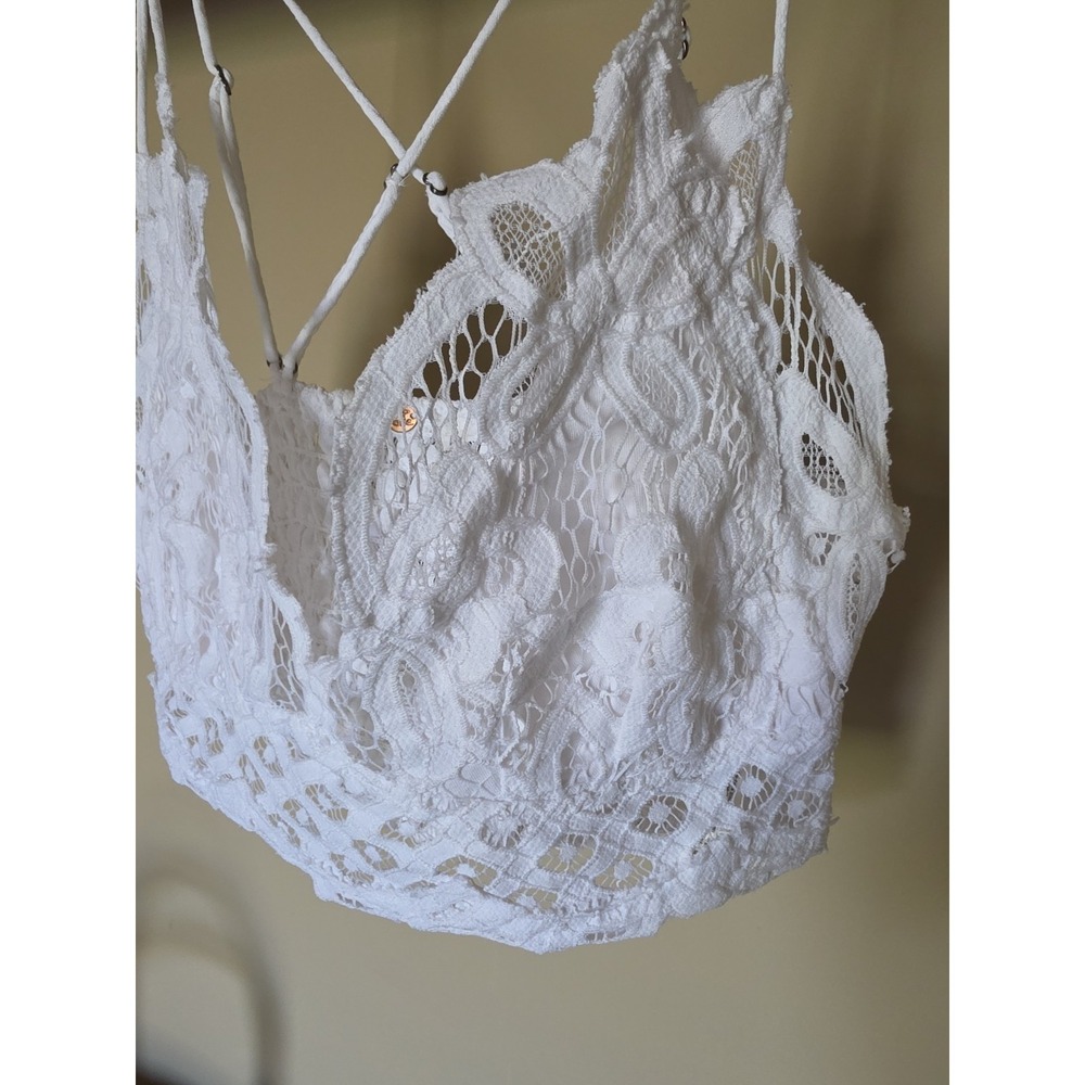 FREE PEOPLE Adella White Bralette Bra SIZE M/L - Picture 9 of 14